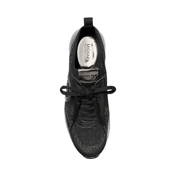 MICHAEL Michael Kors Jenkins Metallic Stretch Knit Trainer Sneakers