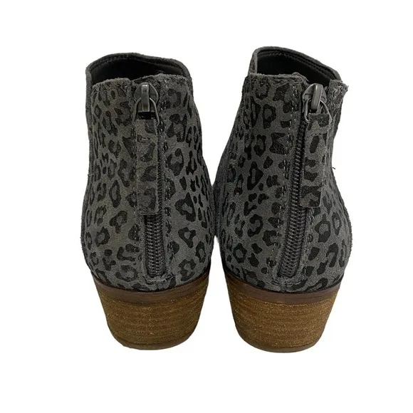 Michael Shannon Nadya Gray Suede Leopard Low Heel Booties