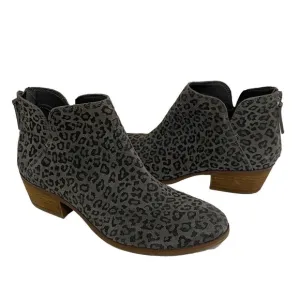 Michael Shannon Nadya Gray Suede Leopard Low Heel Booties