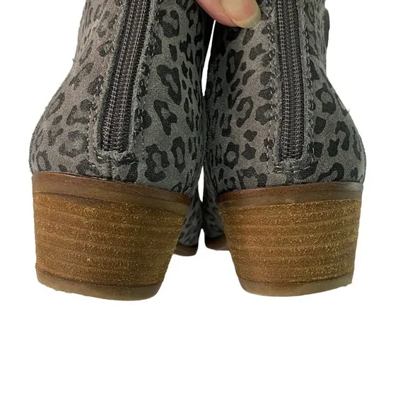 Michael Shannon Nadya Gray Suede Leopard Low Heel Booties