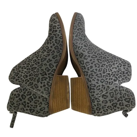 Michael Shannon Nadya Gray Suede Leopard Low Heel Booties