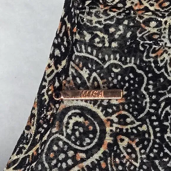Misa Los Angeles Camila Paisley Smock Waist Long Sleeve Mini Dress Size XS NWT