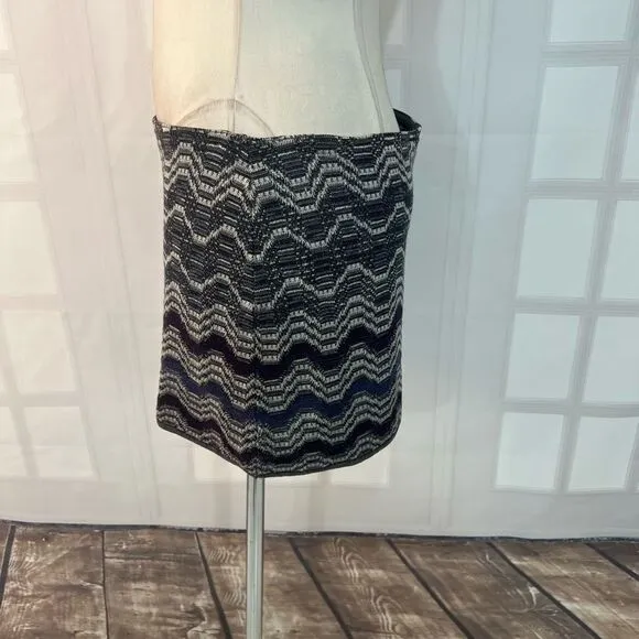 Missoni Sport Black Chevron Knit Mini Skirt Italian Size 42 or US Large 10/12