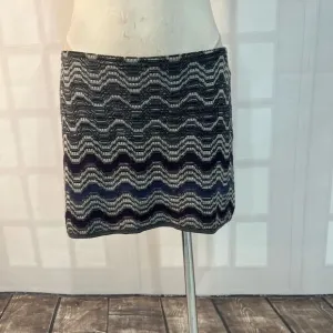 Missoni Sport Black Chevron Knit Mini Skirt Italian Size 42 or US Large 10/12