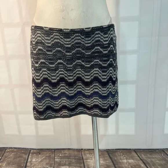 Missoni Sport Black Chevron Knit Mini Skirt Italian Size 42 or US Large 10/12