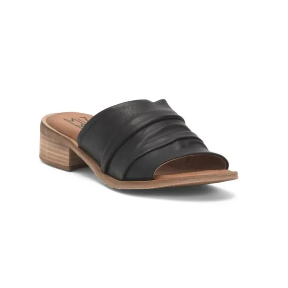 MIZ MOOZ Black Made In Spain Leather Mali Low Heel Sandals