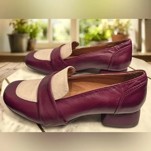 MIZ MOOZ  Bordeaux Leslee Leather Loafers Heel Womens EU 36