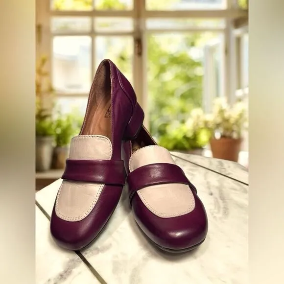 MIZ MOOZ  Bordeaux Leslee Leather Loafers Heel Womens EU 36