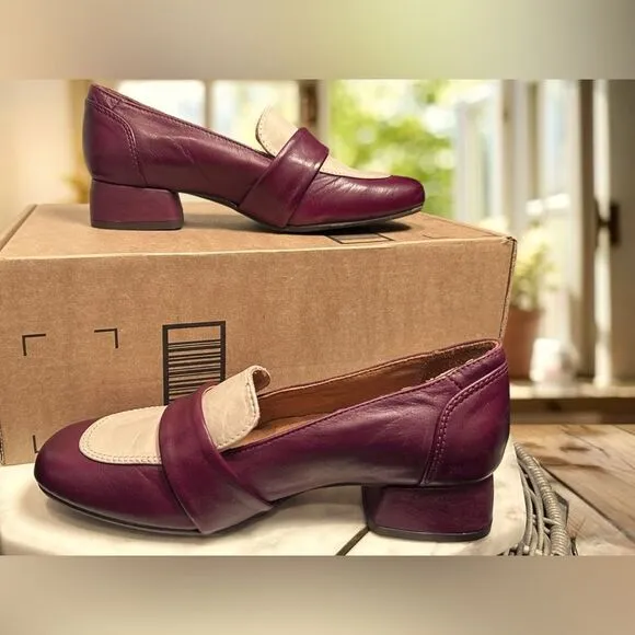 MIZ MOOZ  Bordeaux Leslee Leather Loafers Heel Womens EU 36