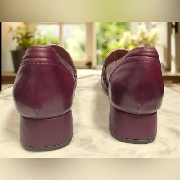 MIZ MOOZ  Bordeaux Leslee Leather Loafers Heel Womens EU 36