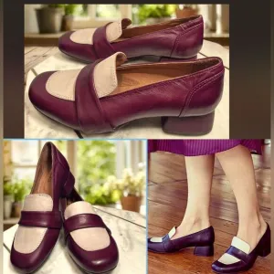 MIZ MOOZ  Bordeaux Leslee Leather Loafers Heel Womens EU 36