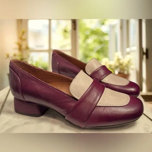 MIZ MOOZ  Bordeaux Leslee Leather Loafers Heel Womens EU 36