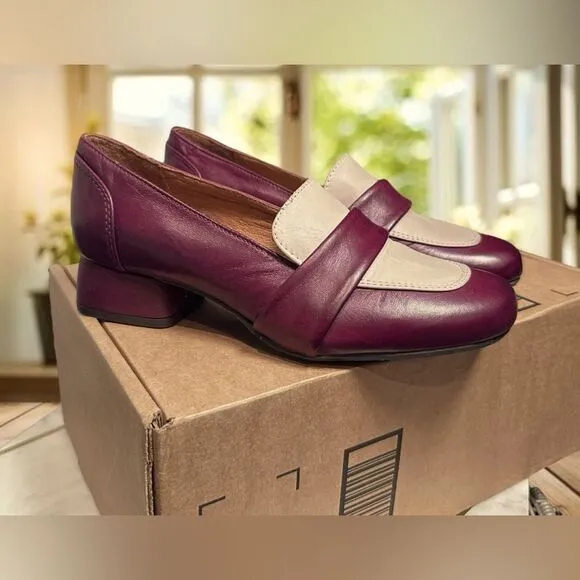 MIZ MOOZ  Bordeaux Leslee Leather Loafers Heel Womens EU 36