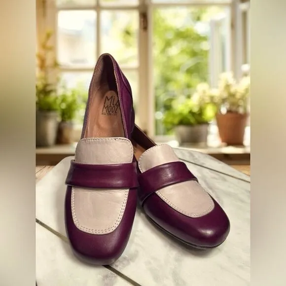 MIZ MOOZ  Bordeaux Leslee Leather Loafers Heel Womens EU 36