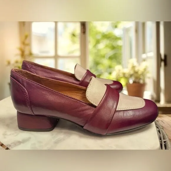 MIZ MOOZ  Bordeaux Leslee Leather Loafers Heel Womens EU 36