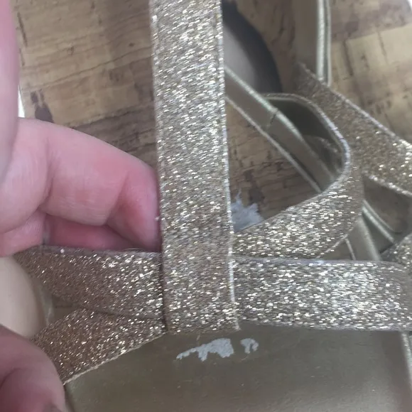 Montego  bay club sparks gold cork wedge sandals