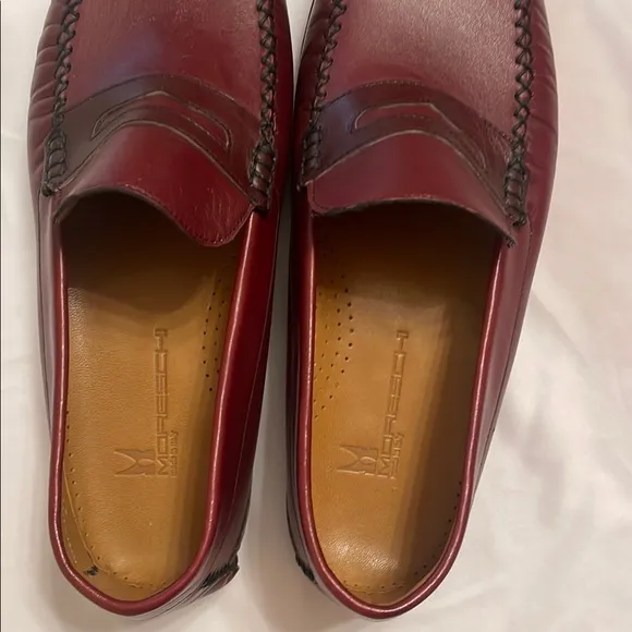 Moreschi Dark Red Leather Loafers Slip-On
