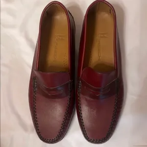 Moreschi Dark Red Leather Loafers Slip-On