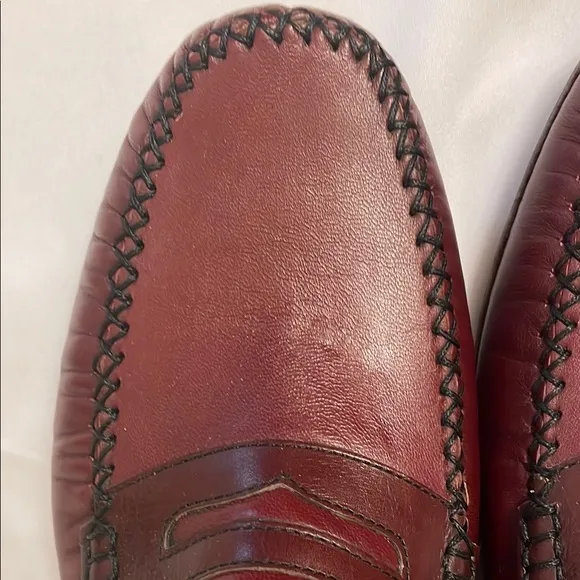 Moreschi Dark Red Leather Loafers Slip-On