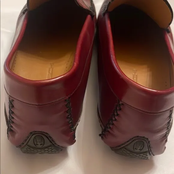 Moreschi Dark Red Leather Loafers Slip-On