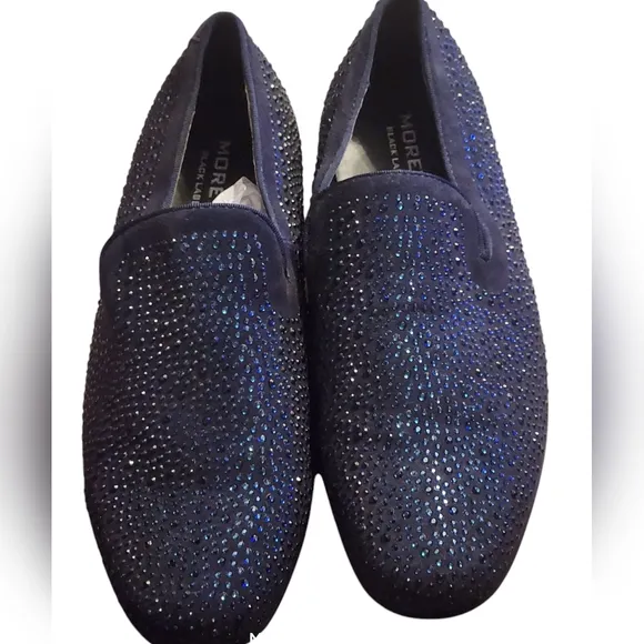 Moretti Irving Formal Black Label Loafers in Midnight Crystals