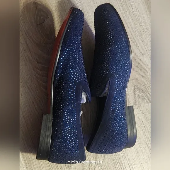Moretti Irving Formal Black Label Loafers in Midnight Crystals