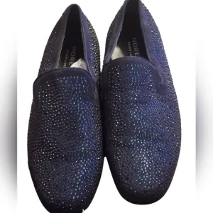 Moretti Irving Formal Black Label Loafers in Midnight Crystals