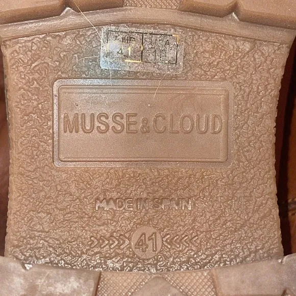 MOSSE &amp; CLOUD San Benito Leather Calf Boots Brown Sz 10 Slight Slouch Stitched