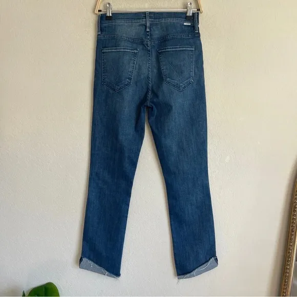 Mother Denim High Waisted Rascal Ankle Slit Flip Double Shot Espresso Jeans