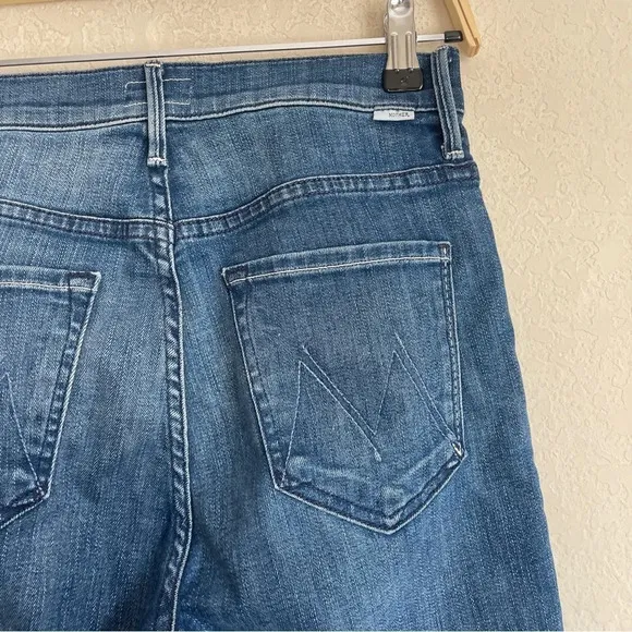 Mother Denim High Waisted Rascal Ankle Slit Flip Double Shot Espresso Jeans