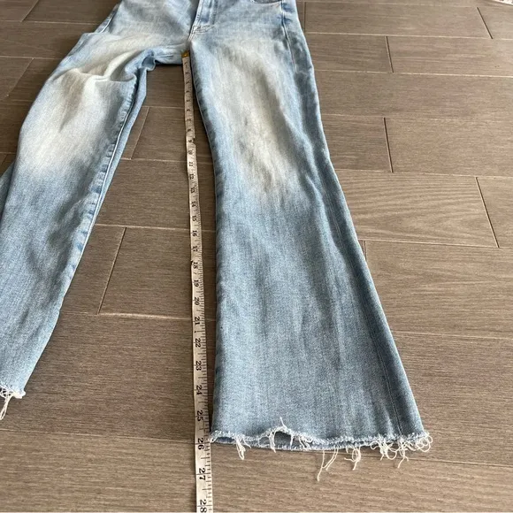 MOTHER The Hustler Ankle Fray Au Revoir Jeans 24 High Rise Light Wash Denim Boho