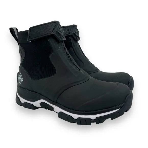 Muck Boot Company Women's Apex Mid Zip Boots in Black White Size 7