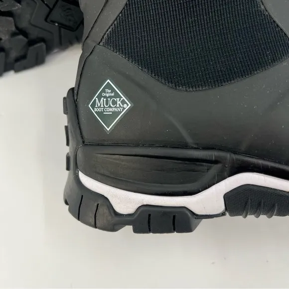 Muck Boot Company Women's Apex Mid Zip Boots in Black White Size 7
