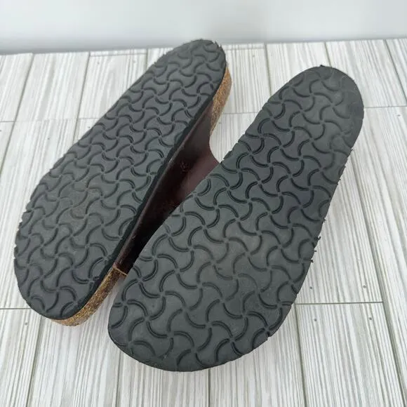 Naot men's Santa Barbara sandals slides EUR 44 US 11 brown leather dual buckle