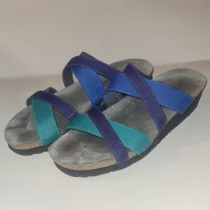 Naot Sandals Strappy Slides Green Blue Navy Boho Whimsical Fairy Festival