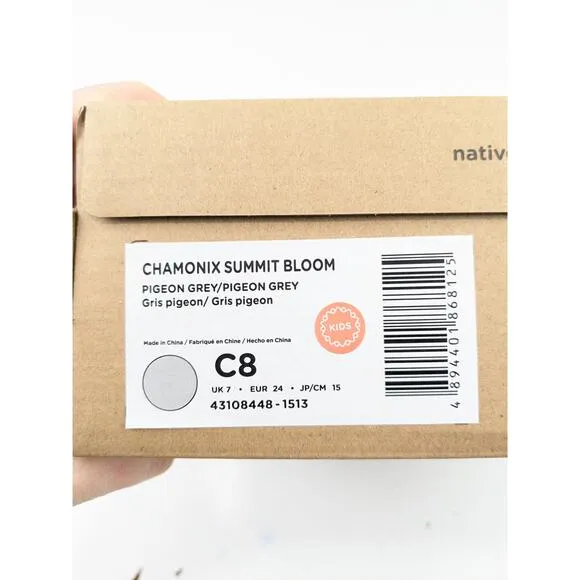 Native Chamonix Summit Bloom Pigeon Grey Winter Boots - Youth