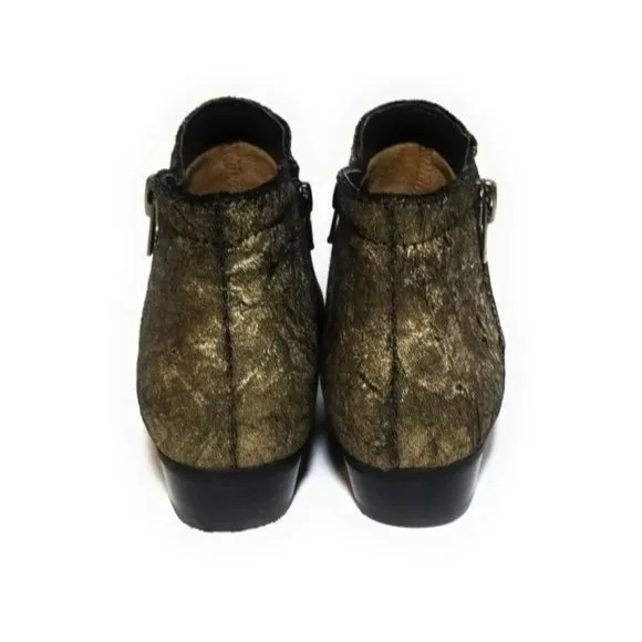 Naturalizer Blair Crushed Velvet Ankle Booties in Gold Metallic Womens Size 6 M