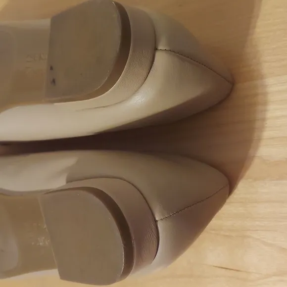 Naturalizer Gertie Leather and Snakeprint Ballet Flats with Bow Detail Size 7.5