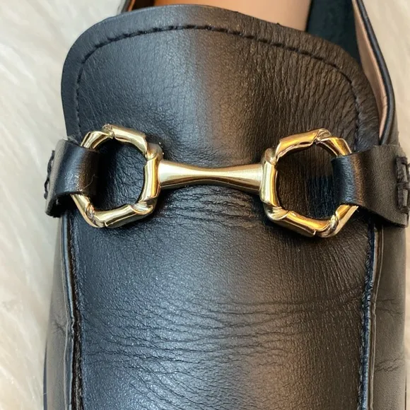 Naturalizer Stevie Horsebit Black Leather Loafers, Size 12W