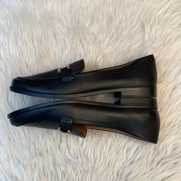 Naturalizer Stevie Horsebit Black Leather Loafers, Size 12W