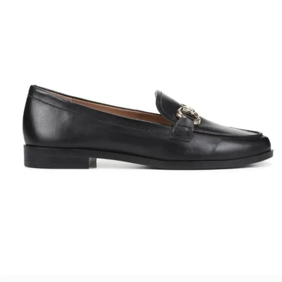 Naturalizer Stevie Horsebit Black Leather Loafers, Size 12W