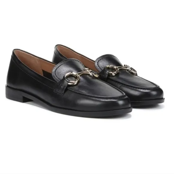 Naturalizer Stevie Horsebit Black Leather Loafers, Size 12W