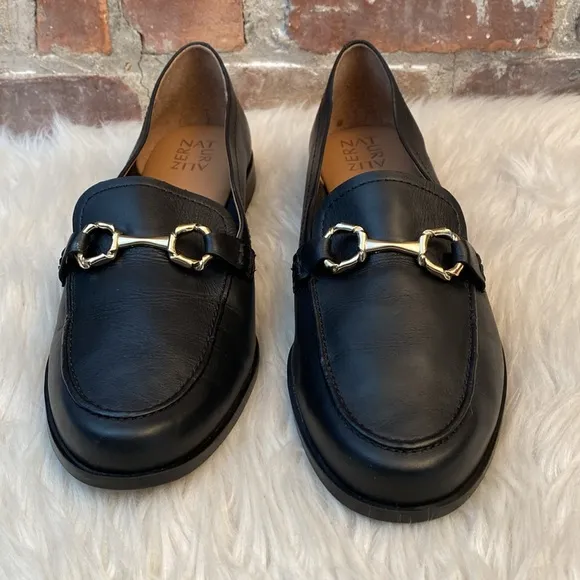 Naturalizer Stevie Horsebit Black Leather Loafers, Size 12W