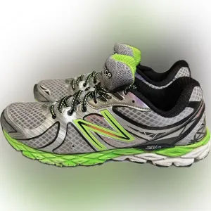 NB NEW BALANCE SNEAKERS RUN WALK ATHLETIC SZ 11.5 870v3 GRAY GREEN BLACK GLOW