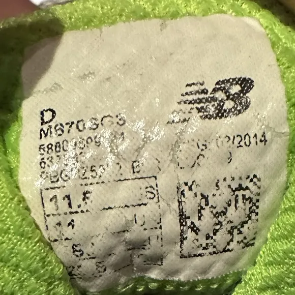 NB NEW BALANCE SNEAKERS RUN WALK ATHLETIC SZ 11.5 870v3 GRAY GREEN BLACK GLOW