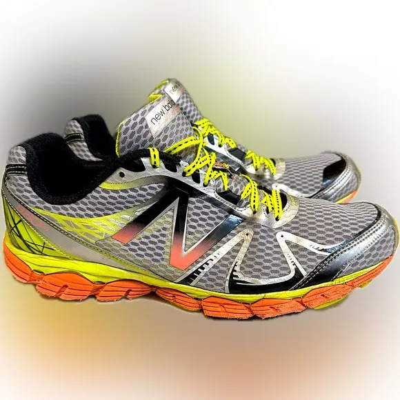 NB NEW BALANCE SNEAKERS RUN WALK ATHLETIC SZ 11.5 880v4 GRAY ORANGE BLACK YELLOW