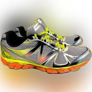 NB NEW BALANCE SNEAKERS RUN WALK ATHLETIC SZ 11.5 880v4 GRAY ORANGE BLACK YELLOW