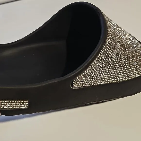 Neiman Marcus Rhinestone Cloud Glitter Sandals