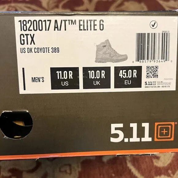 NEW 5.11 Tactical Men's A/T Elite 6&quot; Goretex Cayote 389 Boots - US 11