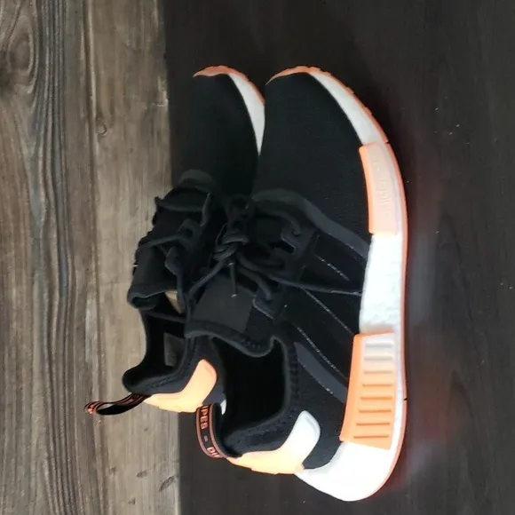New Adidas NMD R1 Black Orange Sneakers